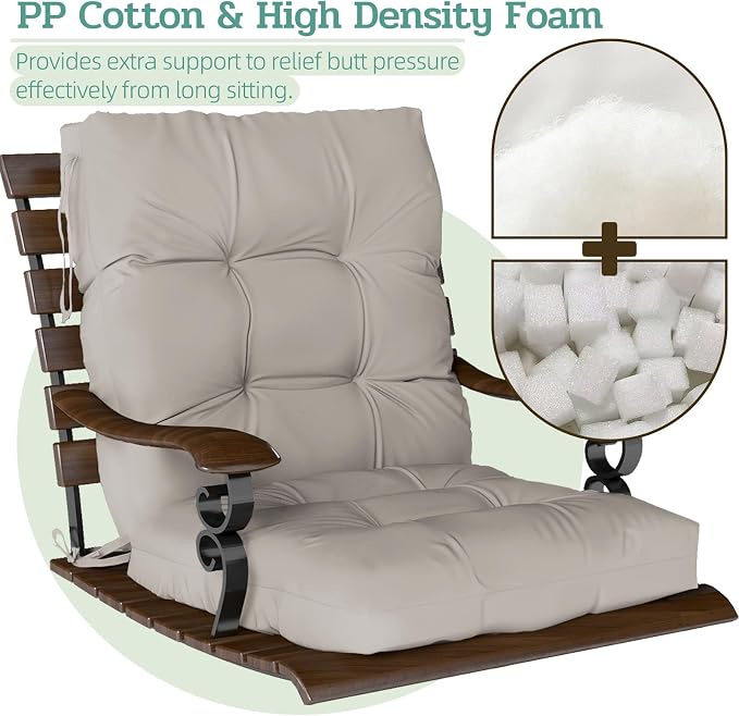 Outdoor Chair Cushions Set of 2, High Back Soft Seat Pad - Image 4
