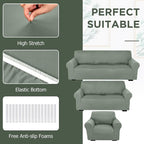 Peryiter 3 Pcs Couch and Loveseat Covers Set Sofa Cover - Image 4