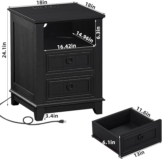 Joaxswe 18" Farmhouse Night Stand - Image 2