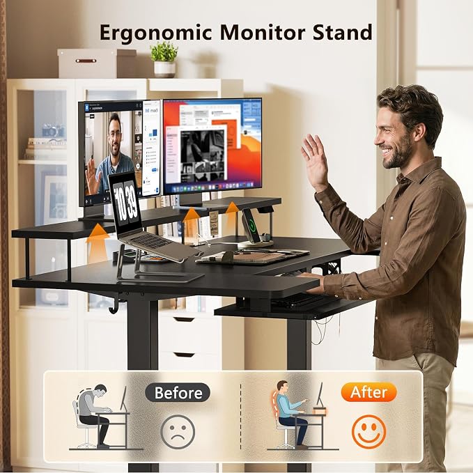 OffiGo U Shaped Electric Standing Desk - Image 6