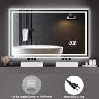 60 x 36 Inch Smart LED Bathroom Mirror，Dimmable Front + Backlit Illumination - Image 8