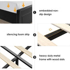 Queen Bed Frame with Drawers, Hidden-Cubby & Shelves Storage Headboard with - Image 8