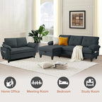 84" Convertible Sectional Sofa Set, 3 Seat L Shaped Couch - Image 6