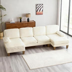 Karl home 111" Sectional Sofa U-Shaped 4-Seat Couch by Karlhome
