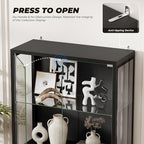 Display Cabinet with Glass Doors, 4-Tier Curio Cabinet with 3 Color Lights - Image 3