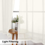 Simplebrand Rod Pocket Top Solid Voile Sheer Curtains - Image 4