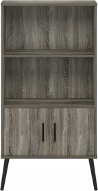 Furinno Claude Mid Century Style Accent Wooden Leg Bookcase Cabinet - Image 6