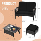 LEVELEVE Patio Furniture Set Outdoor Rattan Chair Wicker Sofa Garden - Image 2