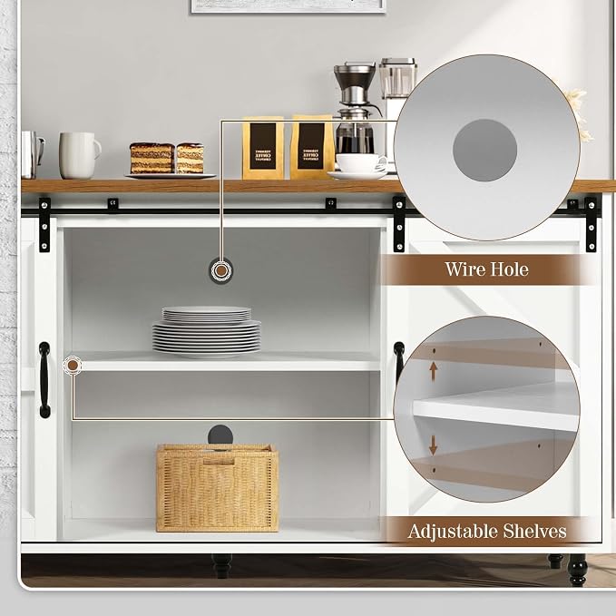 4ever2buy Farmhouse Coffee Bar Cabinet - Image 3