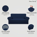 Easy-Going Stretch Oversized Loveseat Couch Covers Washable Navy | 1-Piece - Image 3