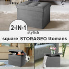 LINMAGCO Small Storage Ottoman Stool Foot Rest Stool Under Desk Stool Short - Image 6