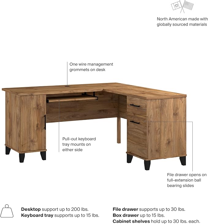 Bush Home 60-Inch L-Shaped Desk - Image 8