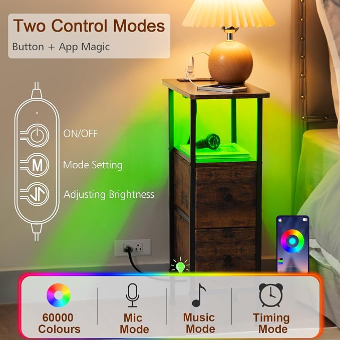 LOAKEKEL Narrow End Table Living Room - Image 5