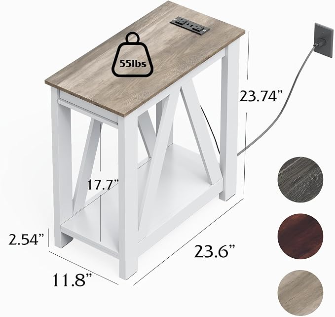 WLIVE End Tables Living Room Set of 2 - Image 3