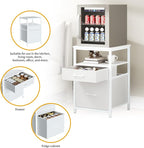 Herture Mini Fridge Stand with 3 Storage, Mini Fridge Cabinet, Beverage Fridge - Image 5