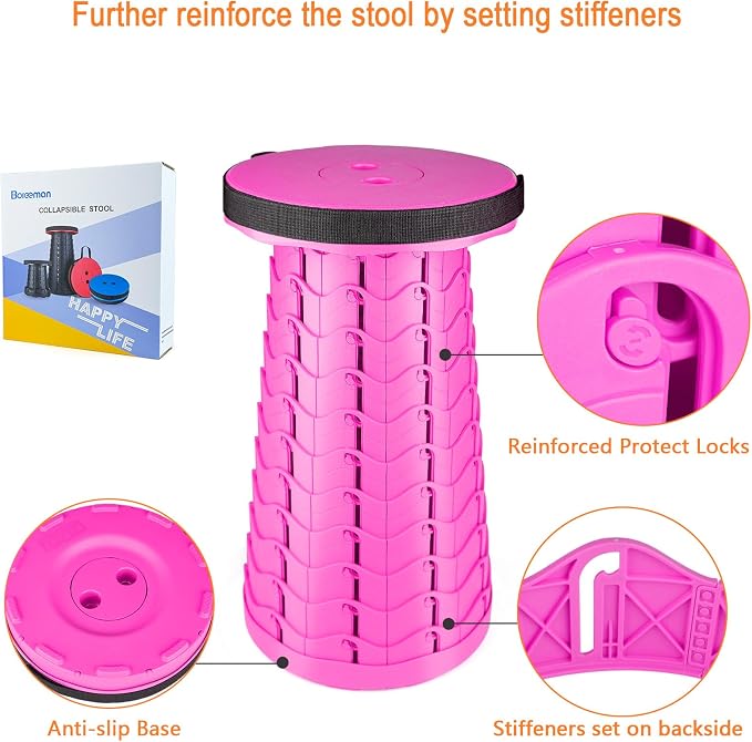 Boreeman Upgraded Folding Stool Lightweight Yet More Sturdy - Image 3