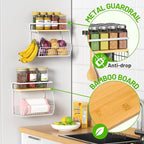Magnetic Shelf for Fridge with Wood Lid, Fruit Potato and Onion Storage Bins - Image 2