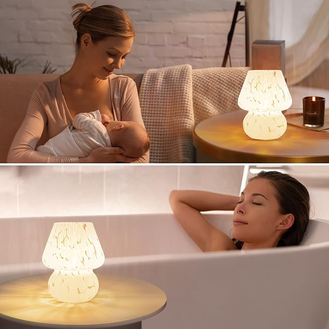 ONEWISH Mushroom Lamp Small Bedside Table Lamp-Nightstand Nightlight Dimmable - Image 6