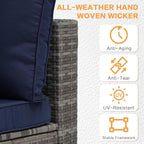 MOCHITO 5 Pieces Outdoor Patio Furniture Sets, All-Weather Sectional Sofa Grey - Image 7