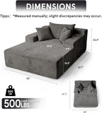 Sytopia Chaise Lounge with Armrests, Oversized Sofa Bed with 3 Pillows - Image 2