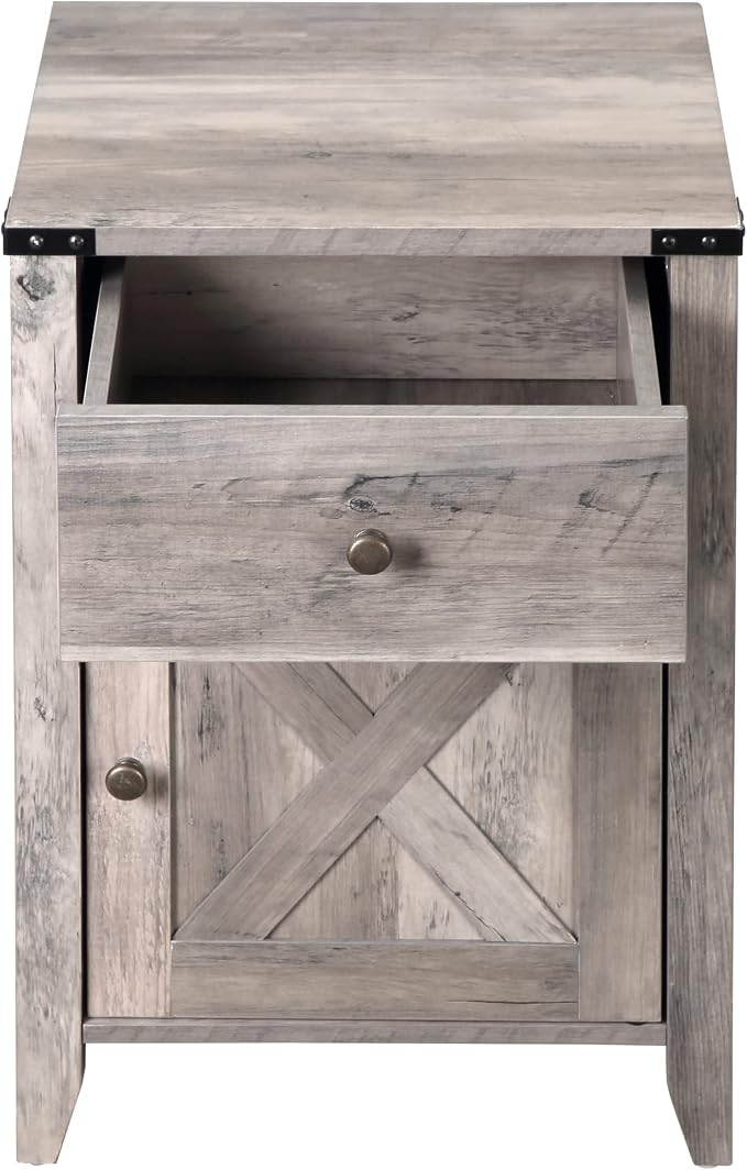 Betterhood Barnwood Rustic Farmhouse Nightstand, Side Table - Image 5
