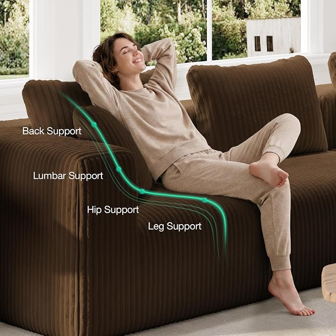 Novilla 106" Modular Sectional Sofa, Modern Cloud Sectional Couch - Image 9