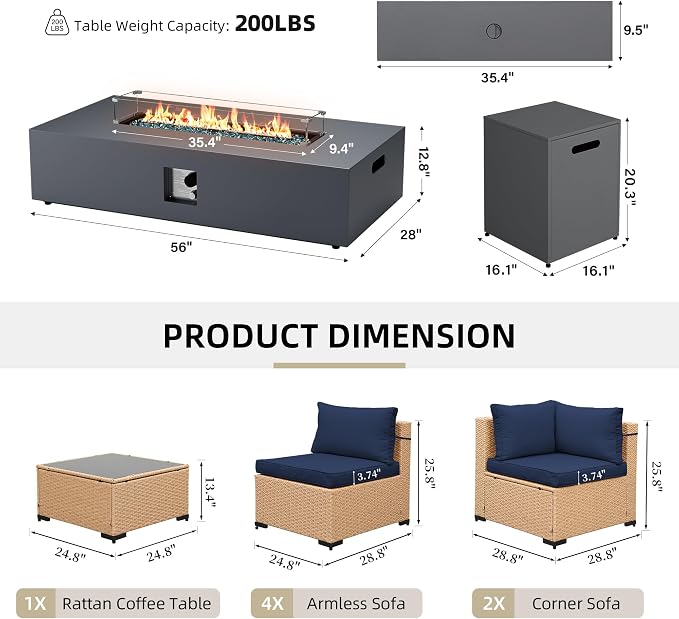 UPHA 9 Pieces Patio Furniture Sets, Wicker Outdoor Sectional Sofa Couch - Image 2