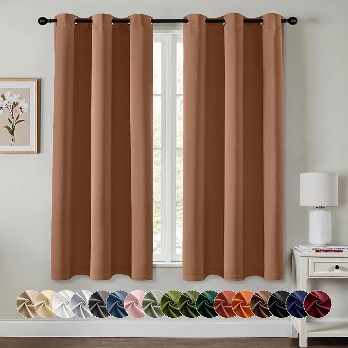 MIULEE Blackout Curtains for Bedroom 2 Panels 40 x 63 Inch Long Sun Baked | by MIULEE