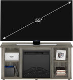 Furinno Jensen Fireplace Entertainment Center TV Stand - Image 6