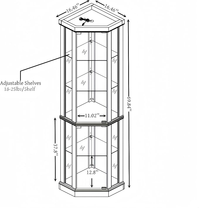 Glass Corner Display Cabinet - Image 2