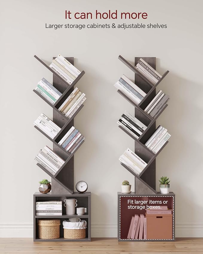 SUNMORY 6 Tier Tree Bookshelf, Tall Bookcase - Image 4