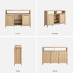 SICOTAS Rattan Coffee Bar Cabinet, Farmhouse Liquor Cabinet - Image 9