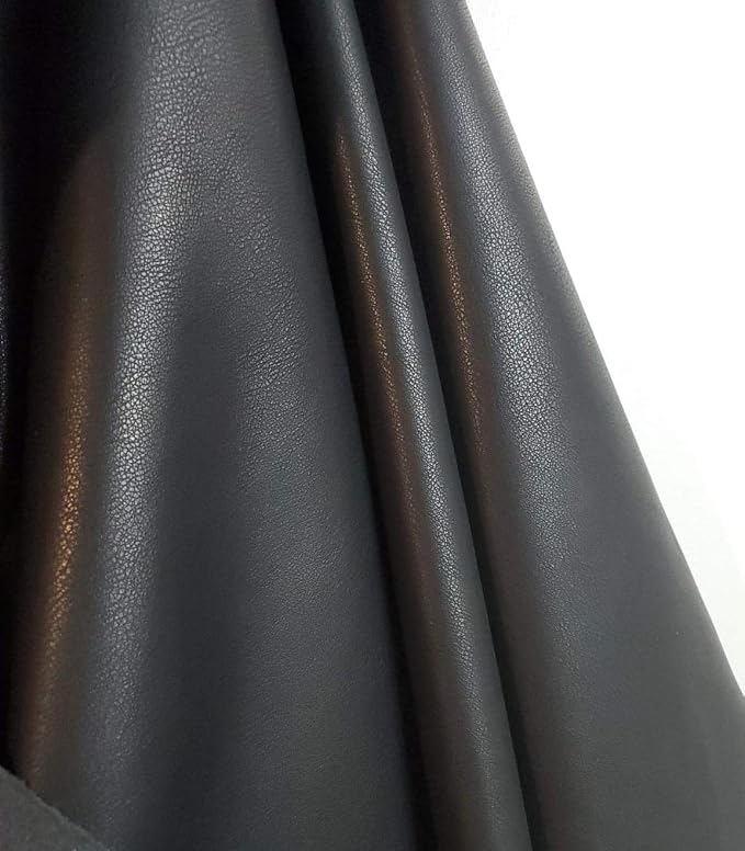 NAT Leathers | Black Thin Garment 0.6 mm Soft Faux Vegan Leather PU | 10 Yards - Image 3