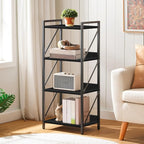 HOOBRO Bookshelf, 4-Tier Industrial Bookcase, Book Shelf Storage Organizer - Image 5