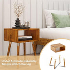 Bme Dinkee Solid Wood Nightstand, Fully Assembled, Without Drawer - Image 3