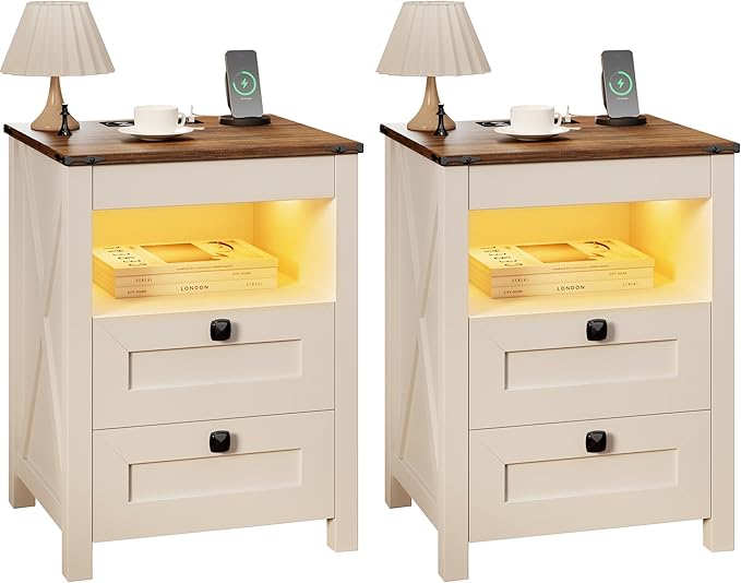 HWB LED Nightstand Set of 2 by HWBEnjoywarmhome
