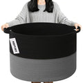 90L Extra Large Blanket Basket, Woven Laundry Basket Hamper by HZFTJOY