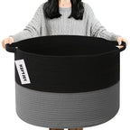 90L Extra Large Blanket Basket, Woven Laundry Basket Hamper by HZFTJOY