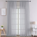 Chyhomenyc Extra Long Light Grey Sheer Curtains 120 Inches Long 2 Panels | by Chyhomenyc