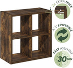 Furinno Cubicle Book Shelf, 4-Cube Bookshelf, Extra Thick Frame Reversible - Image 7