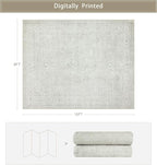 8x10 Washable Area Rugs for Living Room, Dining Room | Neutral, Ultra Soft Faux - Image 2