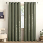 NICETOWN Linen Curtains 84 inch Long, Grommet Thick Linen Blend Window by NICETOWN