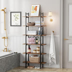 6 Tiers Bookshelf Organizer Industrial Shelf, Modern Open Display Storage - Image 6