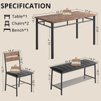 IRONCK Dining Table Set for 4, Kitchen Table - Image 2