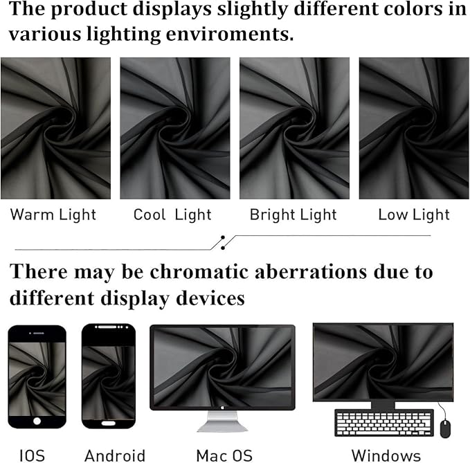 Black Sheer Curtains 84 Inches Long 2 Panels, Solid Voile Light Filtering Airy - Image 7