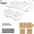 3 Pcs Wicker Chair Cushions Patio Loveseat Chaise Cushion Set - Image 2