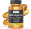 Nicpro Metallic Deep Gold Acrylic Paint, 8.45oz/250ml Large Deep Gold Leaf Paint by Nicpro