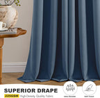 MIULEE Blackout Curtains for Bedroom 2 Panels 40 x 84 Inch Long Stone Blue | - Image 5