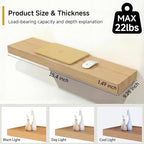 Oak Floating Shelves Set of 2，35.43in Wall Mounted Display Ledge Shelves - Image 4