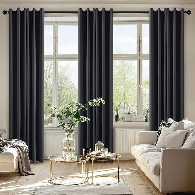 MIULEE Blackout Curtains for Bedroom 2 Panels 34 x 72 Inch Long Dark Grey | - Image 6